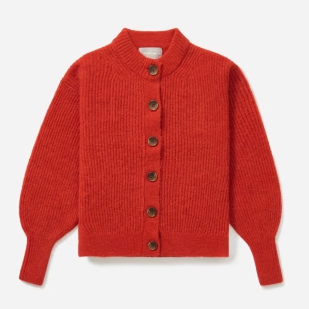 Everlane Red Alpaca Cardigan